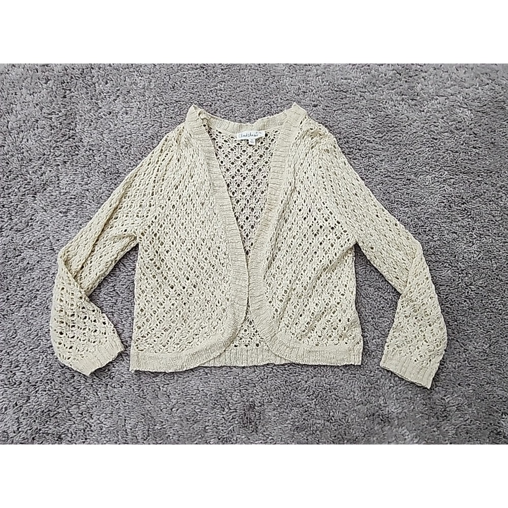 Cloudchaser Shrug Cardigan XL Cream Open Knit Crop Layering Boho Casual